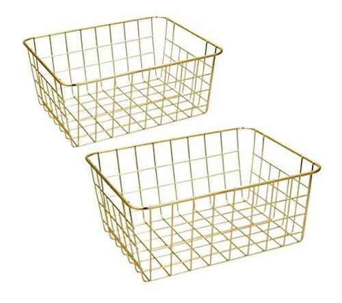 Mainstays Gold Baskets: 2 Wire Baskets Set 0