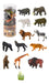 Animals of the Jungle Wild Set of 12 Animals + Plants 0