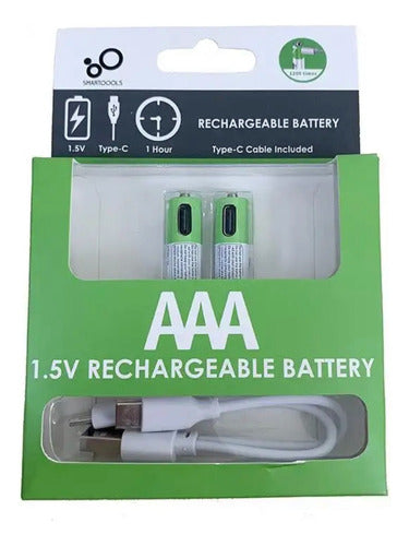 Pilas Recargables Aaa 750mah Pack X2 + Cable Usb-c Clicshop 1