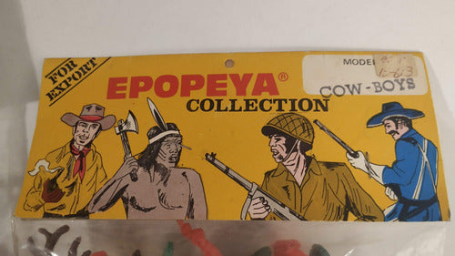 Vintage Epopeya Classic Toy Soldiers in Original Package - Cowboys Set of 14 Pieces 4