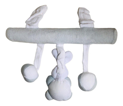 Kinderinos Plush Rabbit Crib Toy Rattle - Light Blue 1