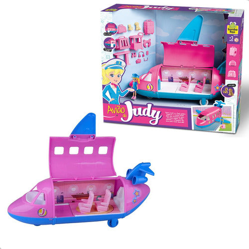 Avião Da Judy Cor De Rosa Acessorios Inclusos - Samba Toys 1