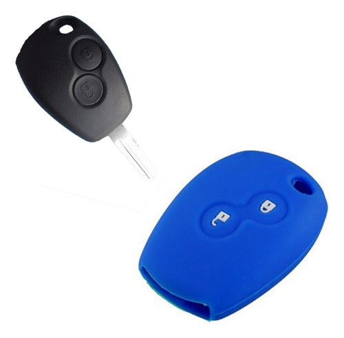 NL Cubre Volante + Funda Llave Silicona Renault Sandero - Azul 4