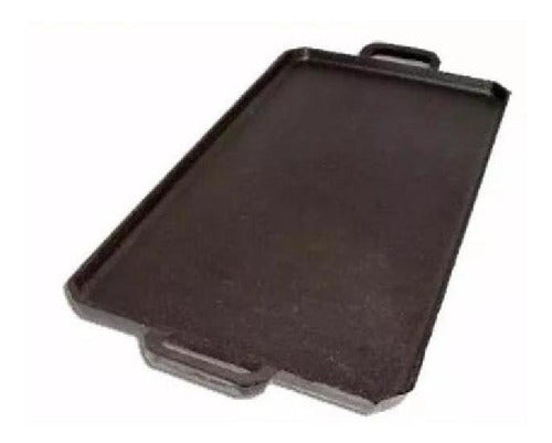 Lozafer Cast Iron Griddle, Smooth or Grooved, 2 Burners 2