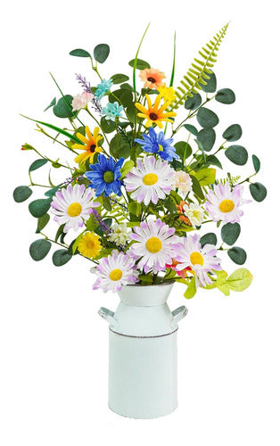 Krissing Artificial Flowers with Metal Pot 58cm Decoration 0