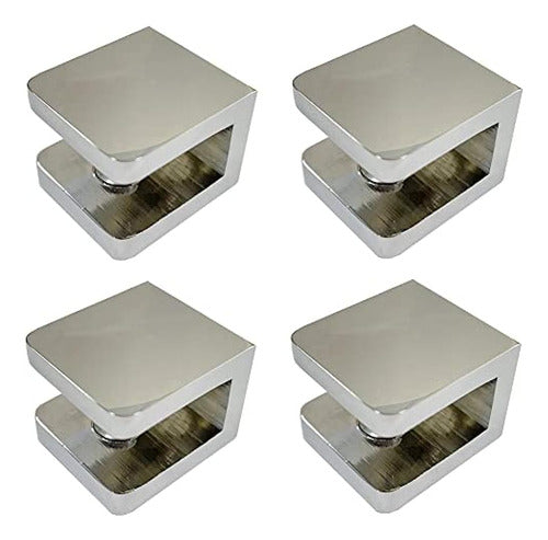 Pack De 4 Abrazaderas De Vidrio De Ducha Lukloy, Soporte De 0