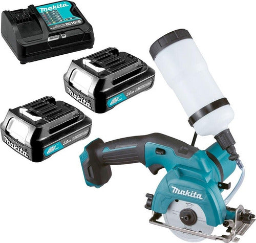 Sierra Cortadora De Vidrio Con 2 Baterías Litio 12v Makita 0