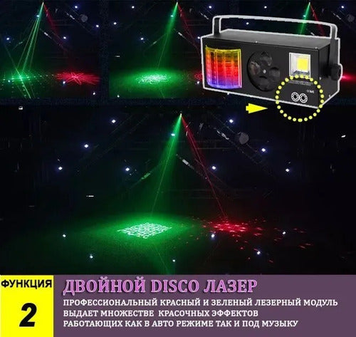 4 Em 1 Luz Laser Estroboscópica Com Efeito Dmx512 Para 2