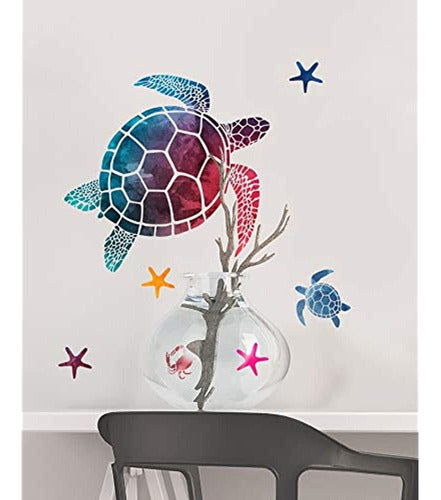 Gss Designs Marine Turtle Wall Art Template (12 x 12 Inches) 2