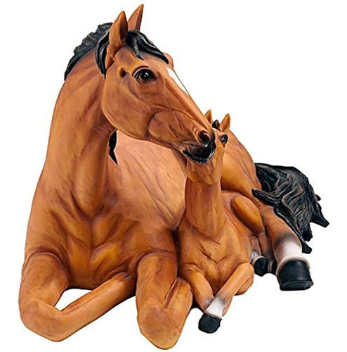 Design Toscano Motherly Love Pony Foal and Mare Horse Statue 1