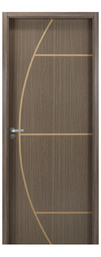 Kit Porta De Madeira Decorada 215x64cm Com Batente De Mdf 0