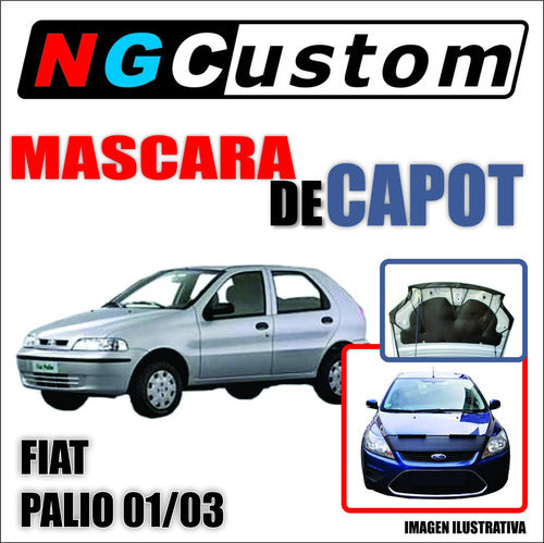 MYC TAPICERIA Eco-Leather Hood Mask for Fiat Palio 01/03 1