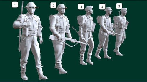 Horse3D British Soldier Mod2 WW2, Scale 1/16 (12cm), White Color 0