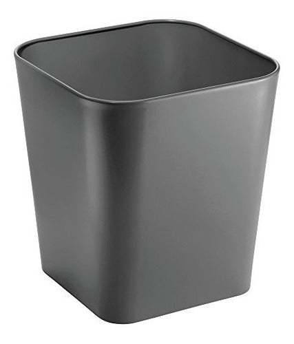 InterDesign Gia Steel Wastebasket Trash Can for Bathroom, Office, Den, Bedroom – Slate Waste 0