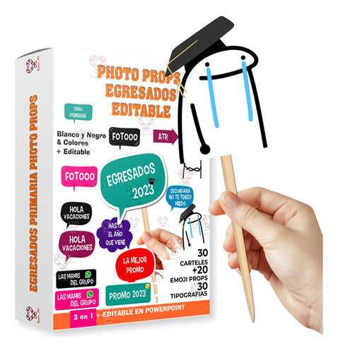 Printable Primary School Graduation Photo Props Signs Editable Kit 0