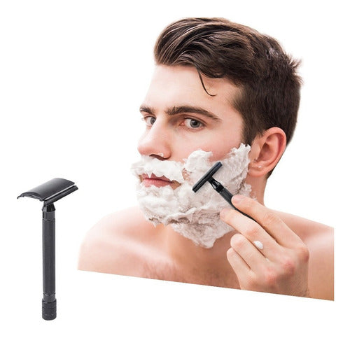 Reusable 5-Blade Eco-Friendly Shaver with Refills Black 6