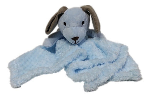 Soft Baby Comfort Blanket Plush Puppy Pink and Blue 3