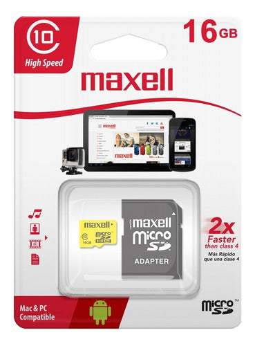 Maxell Micro Sd Memory Card 16 Gb Class 10 for Cell Phone, Tablet, Camera 3