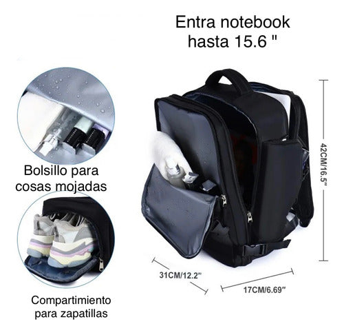 Deco Estrella Carry On Travel Backpack with USB Compartments - Waterproof Viral 1