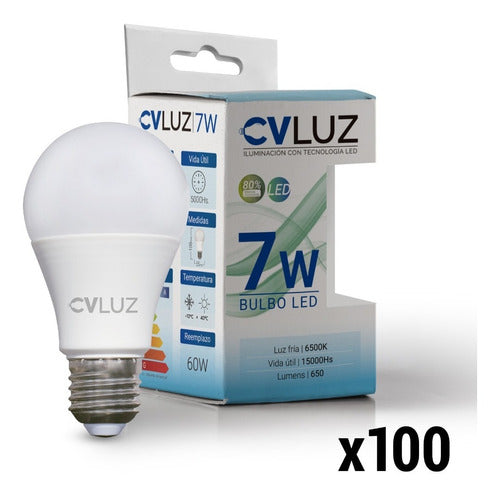 Cvluz Led Bulb 7W 220V E27 Cold Pack Reseller X100 1