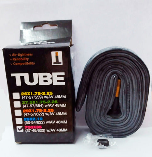 Jiluer Bicycle Tube 700 X35/43 V/ Auto 48mm (13626j) 1