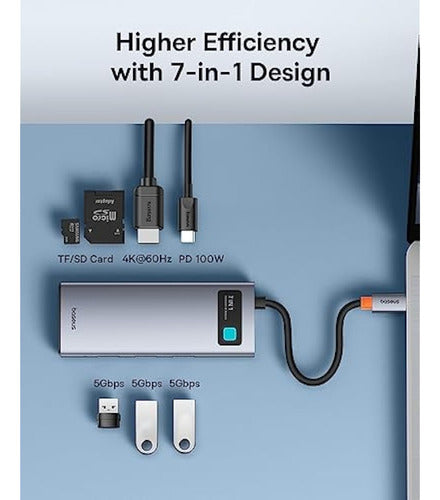 Baseus Adaptador Multipuerto Usb C Hub Con 4k 1