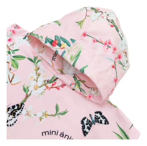 Hooded Towel Poncho Mini Anima Enchanting Pink Baby Boy Girl 1