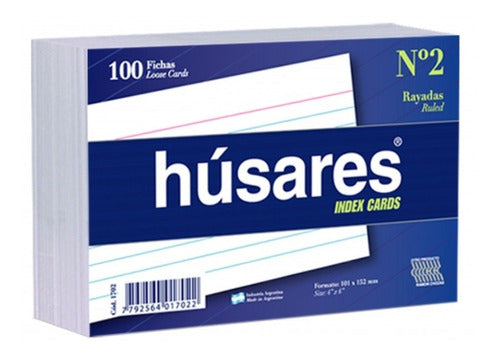 Húsares Fichas Rayadas Nro 2 101x152 Mm Pack X100 1