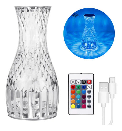 Mixio Crystal LED Vase Lamp USB Rechargeable Table Light 0