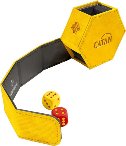 Catan Hexatower Amarillo Almacenamiento Dados Compacto 1