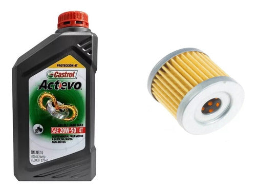 Castrol 20W50 Service Kit + Oil Filter Suzuki GN 125 M Coyote 0