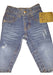 Unisex Baby Jeans with Elastic Waistband and Snap Buttons - Last One Available 0