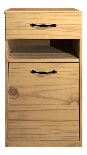 Sajo Combo 2 Modern Pine Nightstands with Drawer for Shoes 2