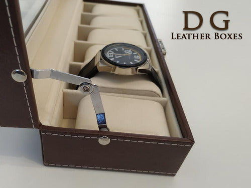 DG Leather Boxes Elegant Watch Case for 6 Watches 6