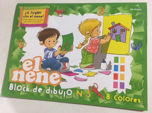 El Nene Color Drawing Pad No. 5 - 24 Sheets - Ideal for Kids 0