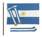 Antigua Casa Cesto Argentina Ceremonial Flag with Bow + Sash + Pole 0