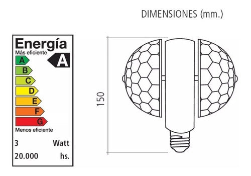 Luces Led Efecto Bola Espejo Doble Fiestas Mirá El Video! 6