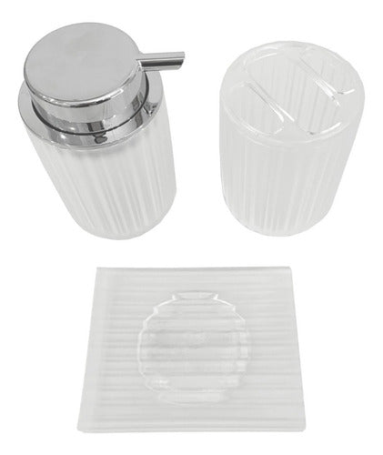 Deco House Dispenser + Soap Dish + Toothbrush Holder Acrylic Luna Transparent 0