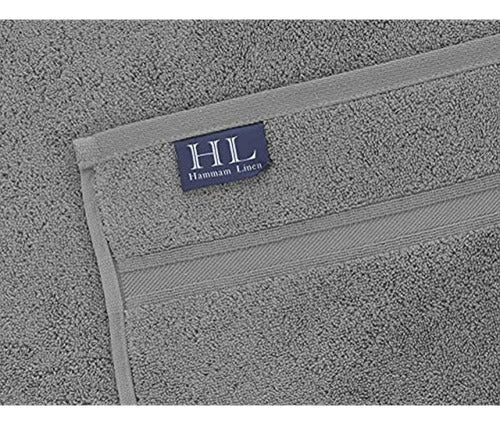 Hammam Linen Cool Grey Bath Towels 4-Pack - 27x54 Soft And Absorbent 1