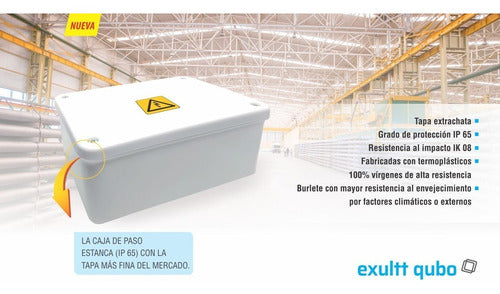 Exultt Caja Paso Estanca PVC Balun Cámara CCTV IP65 165x165x80mm 3