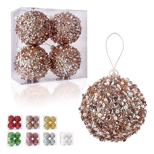 Zhanyigy Christmas Ball Ornaments Pack of 4 - Champagne 0