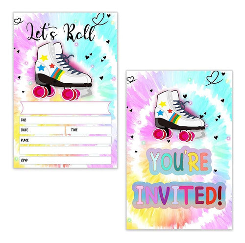 MUZRUYOU Roller Skating Birthday Party Invitation 0