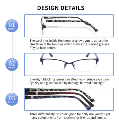 Crgatv Paquete De 3 Lentes De Lectura Para Mujer, Bloqueo De 3