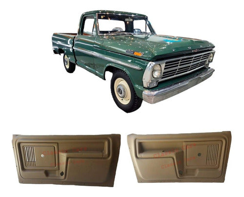 Juego De Paneles De Puerta Pick Up  Ford F-100 82/92 Beige 0