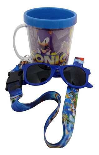 Sonic Azul Copo Oculos Escuro Com Alça Personalizada Sonic 1