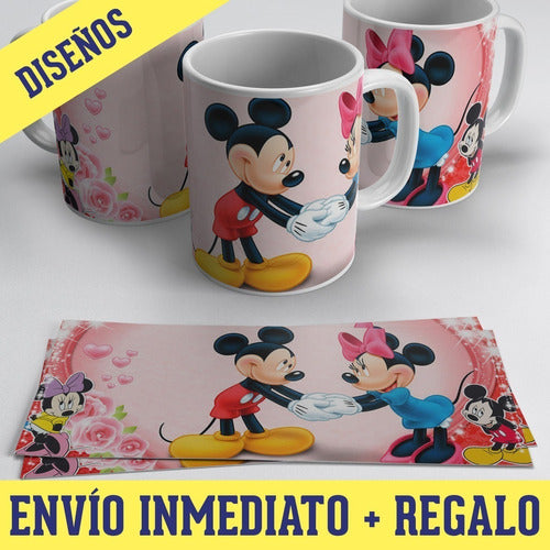 Kit Diseños Plantillas Tazas Infantiles Disney Día Del Niño 1