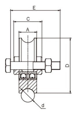 Polea 90mm En U Para Portón Con Tornillo Y Doble Ruleman 1