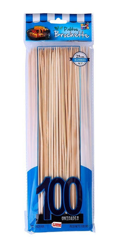 Palitos Brochette Bamboo X 100 25 Cm - Ciudad Cotillón 0