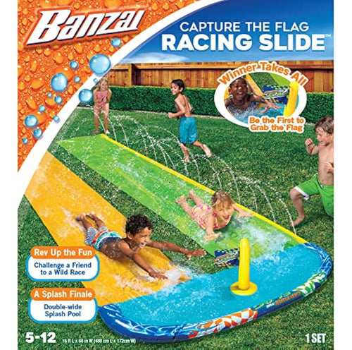 Banzai 16-Foot Racing Water Slide with Capture the Flag Feature 1