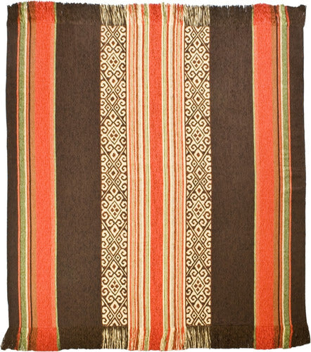 Mapuche Huitrú Rustic Cotton Decorative Blanket 1.30x1.40 m 0